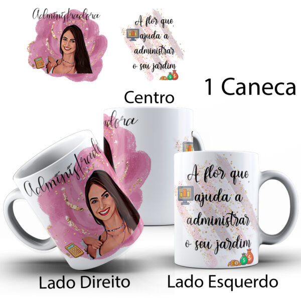 Caneca Profissões Com Caricatura Personalizada Xicara Café 325ml - Administração - Image 3