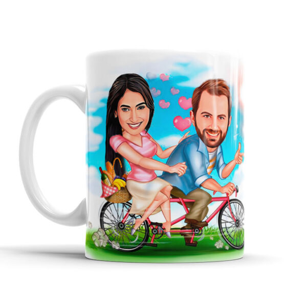 Caneca Personalizada Com Caricatura Casal Frase Envio Rápido 325ml