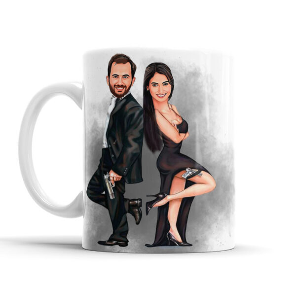 Caneca Com Caricatura Personalizada Avatar Sr e Sra Divertidas 325ml