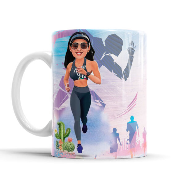 Caneca Com Caricatura Personalizada Avatar Corredora Divertidas 325ml