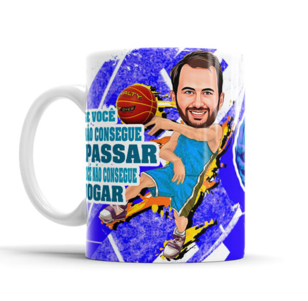Caneca Com Caricatura Personalizada Avatar Basquete Divertidas 325ml