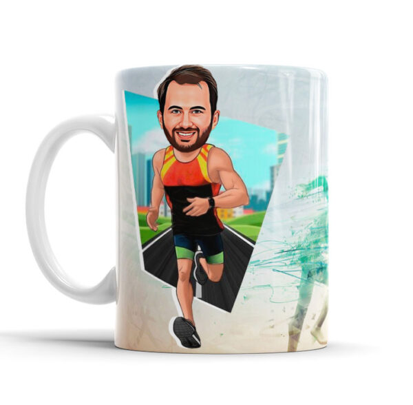 Caneca Com Caricatura Personalizada Avatar Corredor Divertidas 325ml