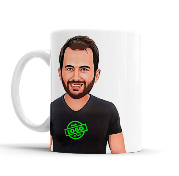 Caneca Com Caricatura Personalizada Avatar Com Logomarca Divertida 325ml