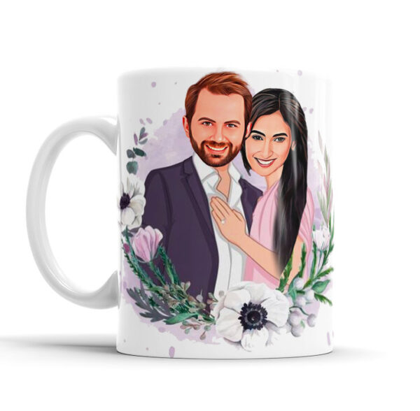 Caneca Personalizada Com Caricatura Convite Casamento Envio Rápido 325ml