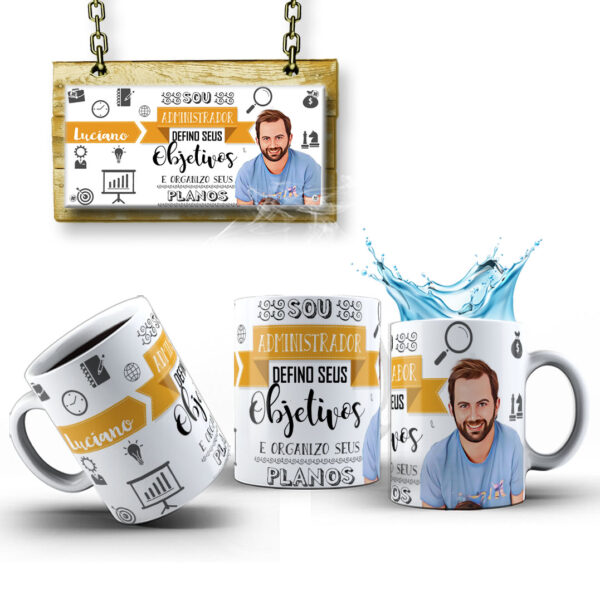 Caneca Profissões Com Caricatura Nome Envio Rápido Profissão Administração - 325ml - Image 4