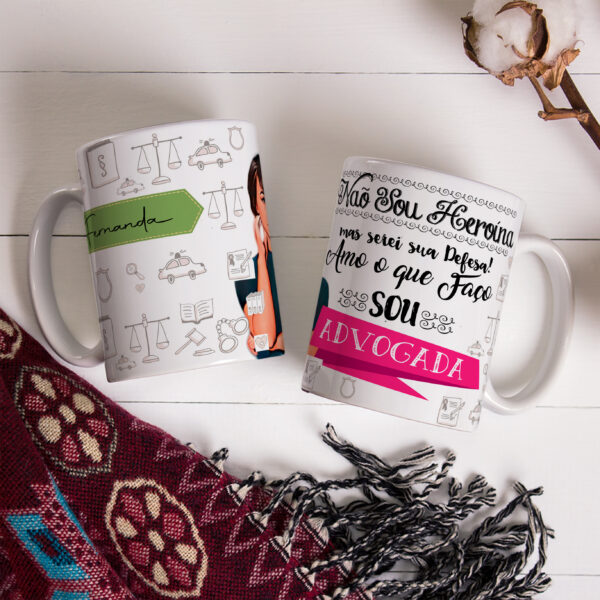Caneca Profissões Com Caricatura Nome Envio Rápido Profissão Advogado - 325ml - Image 2