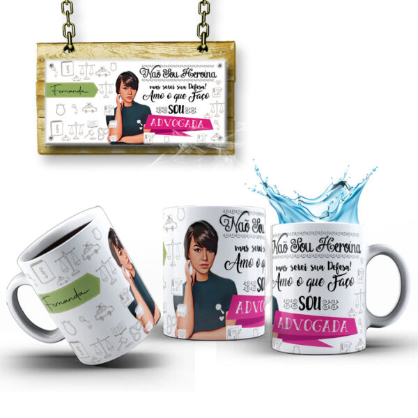Caneca Profissões Com Caricatura Nome Envio Rápido Profissão Advogado - 325ml - Image 3