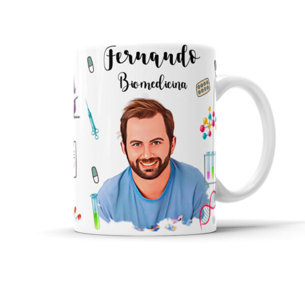 Caneca Personalizada Com Caricatura Envio Rápido - Biomedicina - 325ml