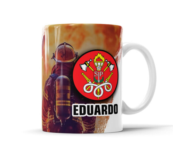 Caneca Com Caricatura Personalizada Avatar Bombeiro Divertidas 325ml - Image 2