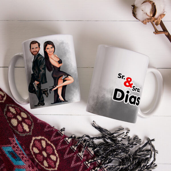 Caneca Com Caricatura Personalizada Avatar Sr e Sra Divertidas 325ml - Image 3