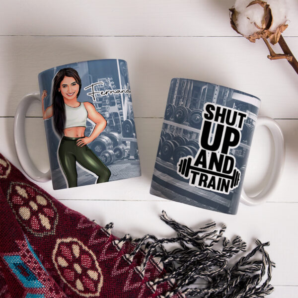 Caneca Com Caricatura Personalizada Avatar Fitness Academia Divertidas 325ml - Image 3