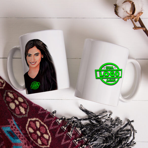 Caneca Com Caricatura Personalizada Avatar Com Logomarca Divertida 325ml - Image 4