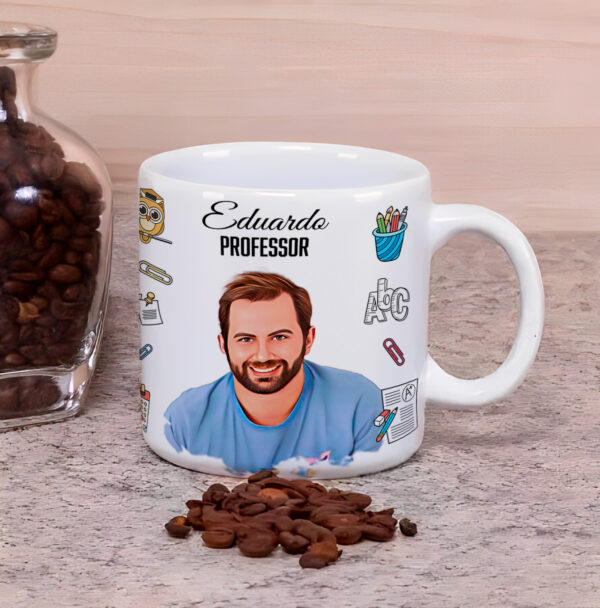 Caneca Com Caricatura Personalizada De Profissões - Professor - 100ml - Image 2