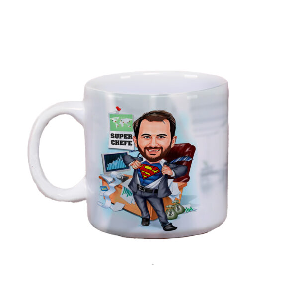 Caneca Com Caricatura Personalizada Avatar Divertidas Super Chefe 100ml