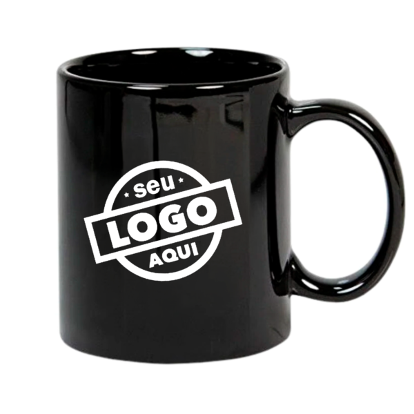 Xicara Preta Personalizada Caneca Caricatura e Logo Envio Rapido 325ml - Image 3