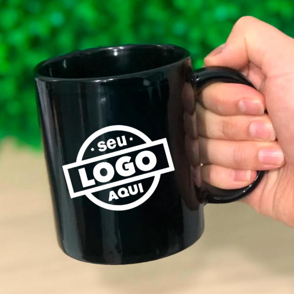 Caneca Preta Personalizada Logomarca Envio Rápido 325m - Image 2