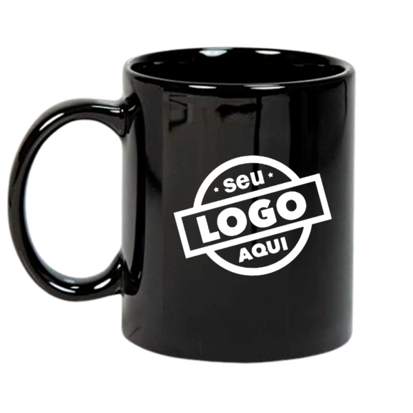 Caneca Preta Personalizada Logomarca Envio Rápido 325m - Image 3