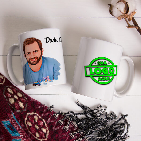 Xicara Personalizada Caneca Com Caricatura Envio Rapido Com Logo 325ml - Image 3