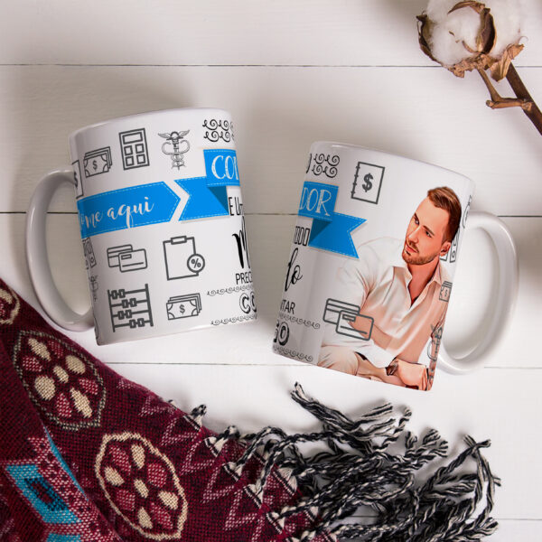 Caneca Profissões Com Caricatura Nome Envio Rápido Profissão Contador - 325ml - Image 2