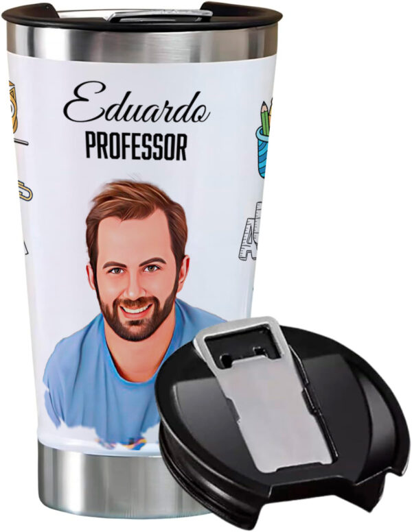Copo Térmico Caricatura Personalizada De Profissões Professor 473ml - Image 2