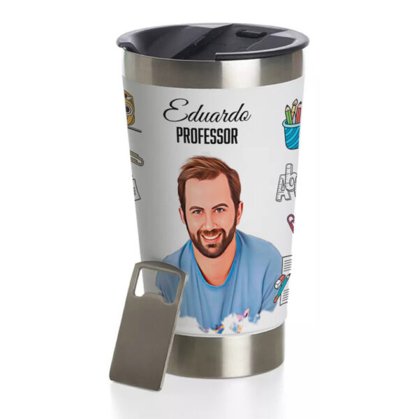 Copo Térmico Caricatura Personalizada De Profissões Professor 473ml - Image 3