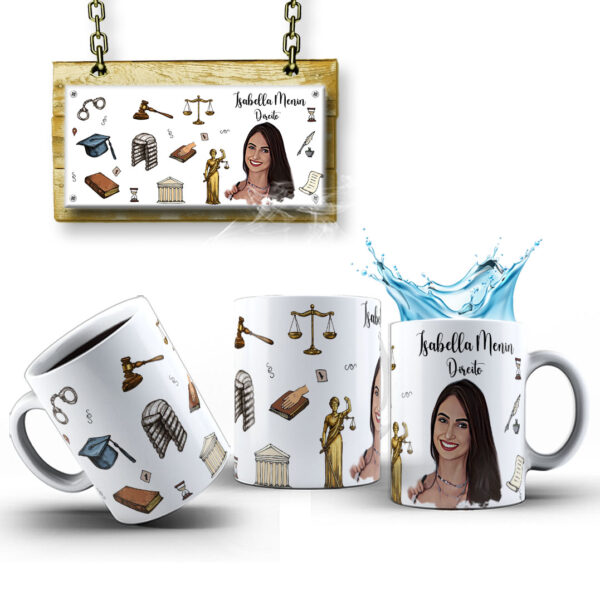 Caneca Com Caricatura Personalizada De Profissões - Advogado - 325ml - Image 3