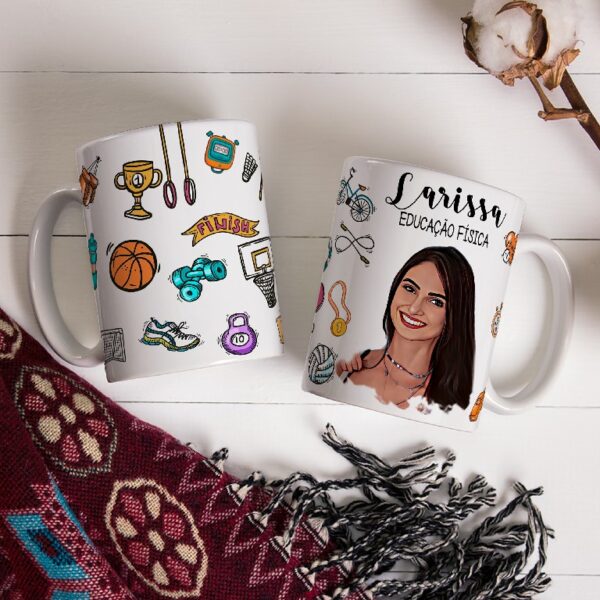 Caneca Personalizada Com Caricatura Envio Rápido - Educação Física - 325ml - Image 2