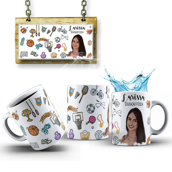 Caneca Personalizada Com Caricatura Envio Rápido - Educação Física - 325ml - Image 3