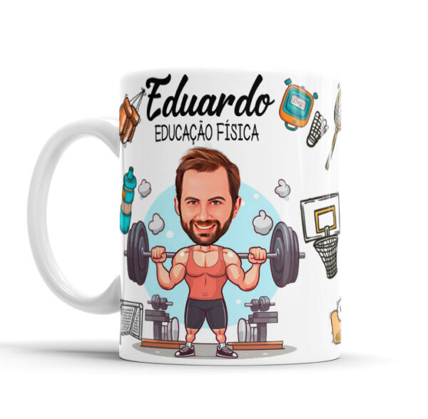 Caneca Avatar Caricatura Personalizada De Profissões - Educação Física - 325ml