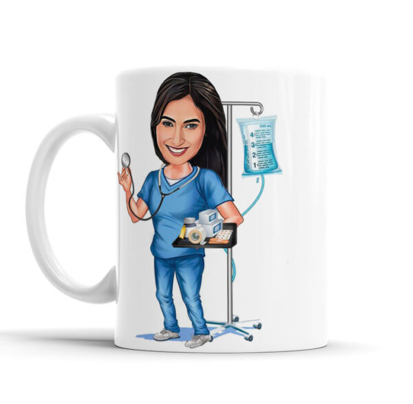 Caneca Com Caricatura Personalizada Avatar Enfermagem Divertidas 325ml