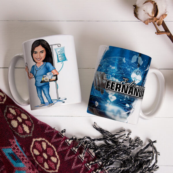 Caneca Com Caricatura Personalizada Avatar Enfermagem Divertidas 325ml - Image 3