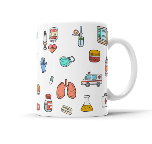 Caneca Avatar Caricatura Personalizada De Profissões - Enfermeiro - 325ml - Image 2