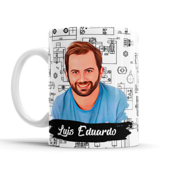 Caneca De Profissão Com Caricatura E Nome Engenharia Envio Rápido 010 - Image 4