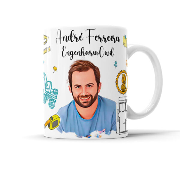 Caneca Personalizada Com Caricatura Envio Rápido - Engenharia - 325ml