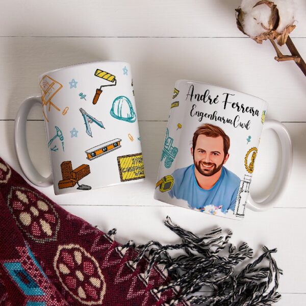 Caneca Personalizada Com Caricatura Envio Rápido - Engenharia - 325ml - Image 2