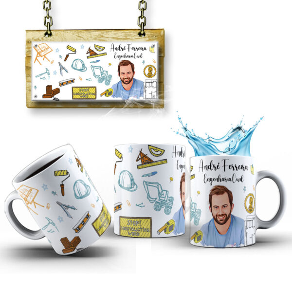 Caneca Personalizada Com Caricatura Envio Rápido - Engenharia - 325ml - Image 3