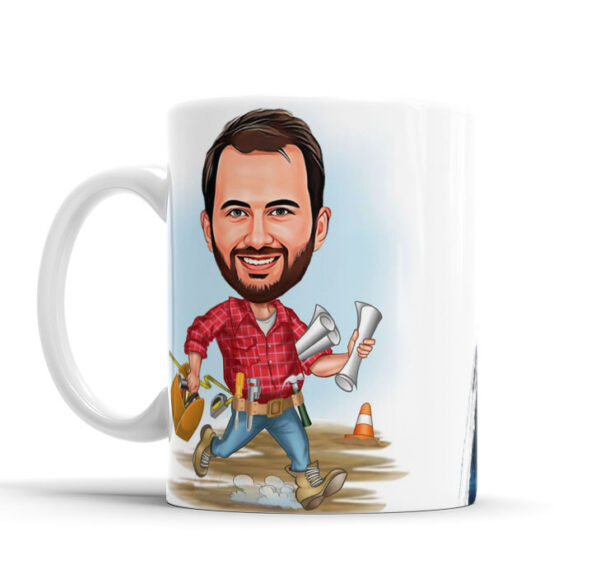 Caneca Com Caricatura Personalizada Avatar Engenheiro Divertidas 325ml