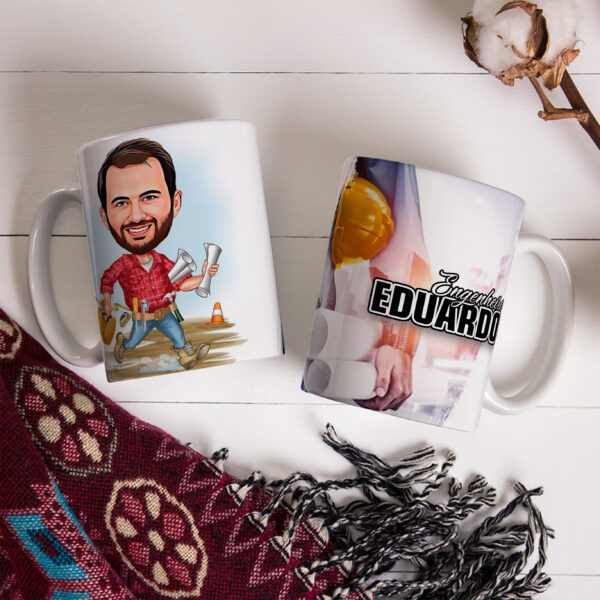 Caneca Com Caricatura Personalizada Avatar Engenheiro Divertidas 325ml - Image 3