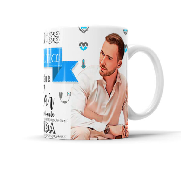 Caneca Profissões Com Caricatura Nome Envio Rápido Profissão Farmácia - 325ml