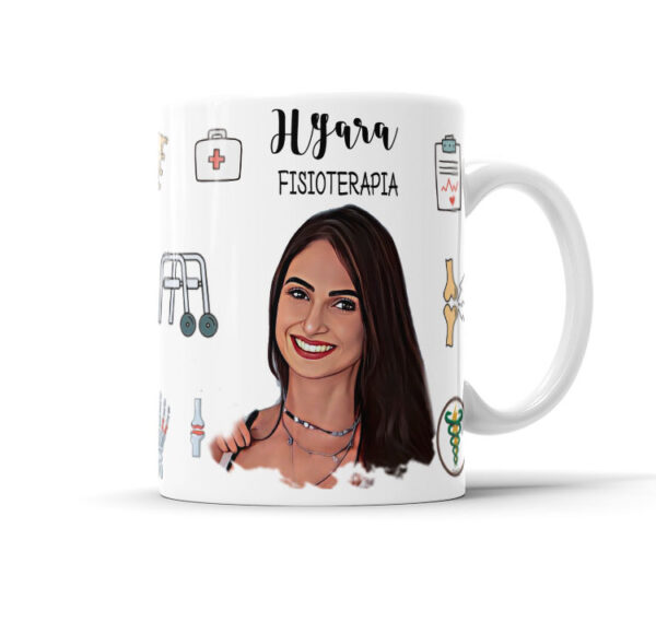Caneca Personalizada Com Caricatura Envio Rápido - Fisioterapia - 325ml