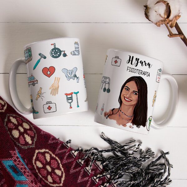 Caneca Personalizada Com Caricatura Envio Rápido - Fisioterapia - 325ml - Image 2
