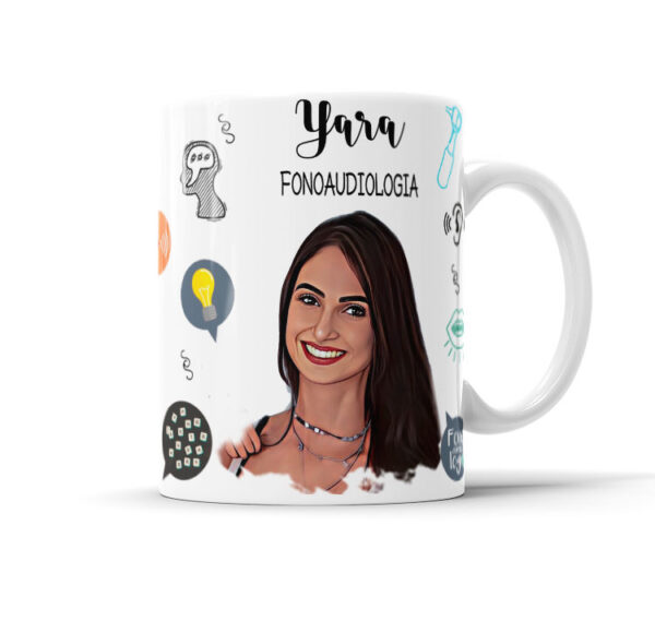 Caneca Personalizada Com Caricatura Envio Rápido - Fonoaudiologia - 325ml