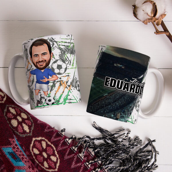 Caneca Com Caricatura Personalizada Avatar Futebol Divertidas 325ml - Image 3