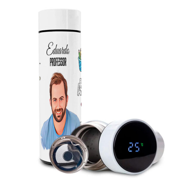 Garrafa Térmica Caricatura Personalizada De Profissões Professor 500ml