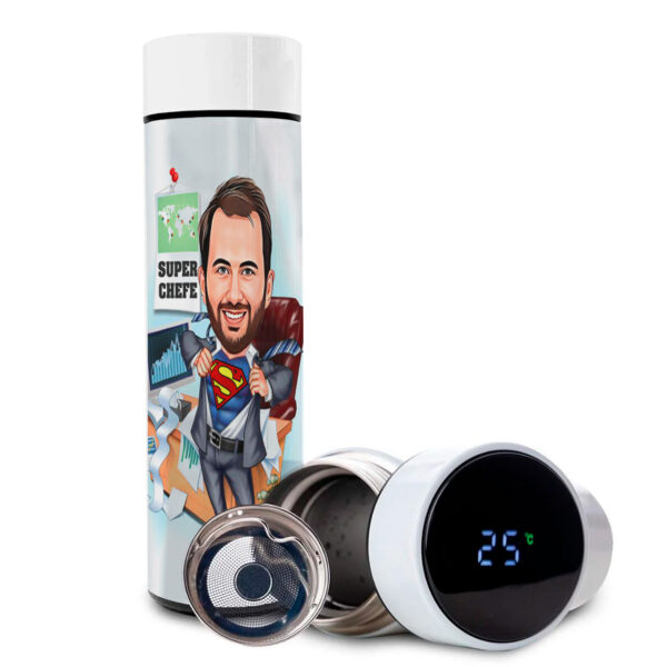 Garrafa Térmica Caricatura Personalizada Avatar Divertida Super Chefe
