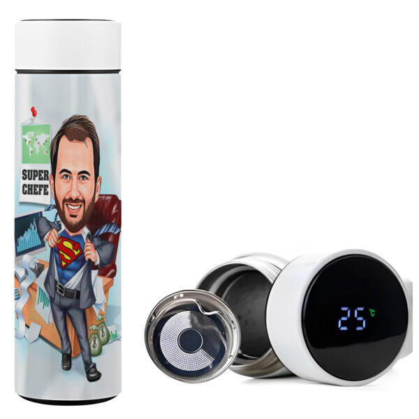 Garrafa Térmica Caricatura Personalizada Avatar Divertida Super Chefe - Image 2