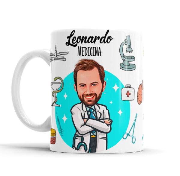Caneca Avatar Caricatura Personalizada De Profissões - Medicina - 325ml