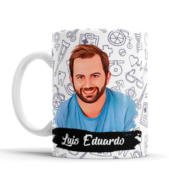 Caneca De Profissão Com Caricatura E Nome Medicina Envio Rápido 010