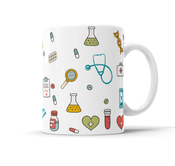 Caneca Avatar Caricatura Personalizada De Profissões - Medicina - 325ml - Image 2