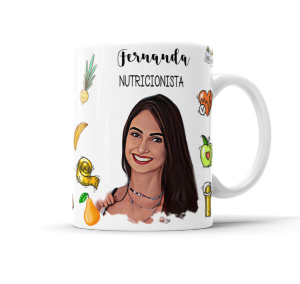 Caneca Personalizada Com Caricatura Envio Rápido - Nutricionista - 325ml
